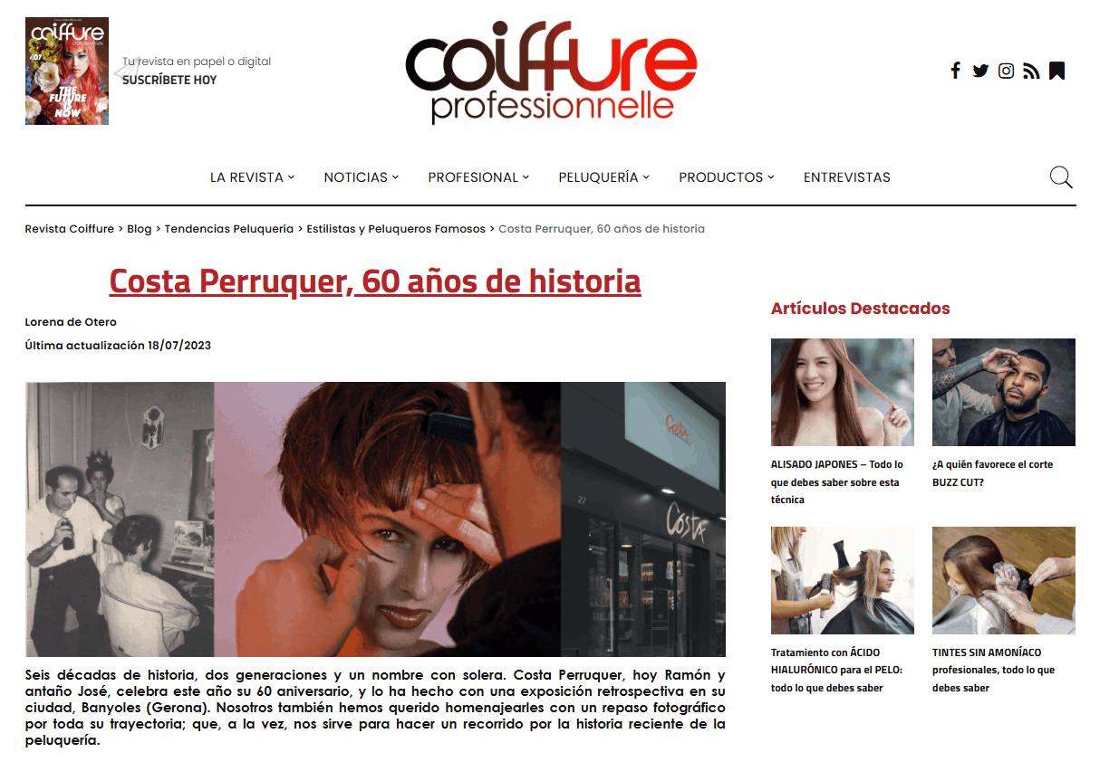 Mitjans Comunicació Premsa Costa Perruquer Banyoles