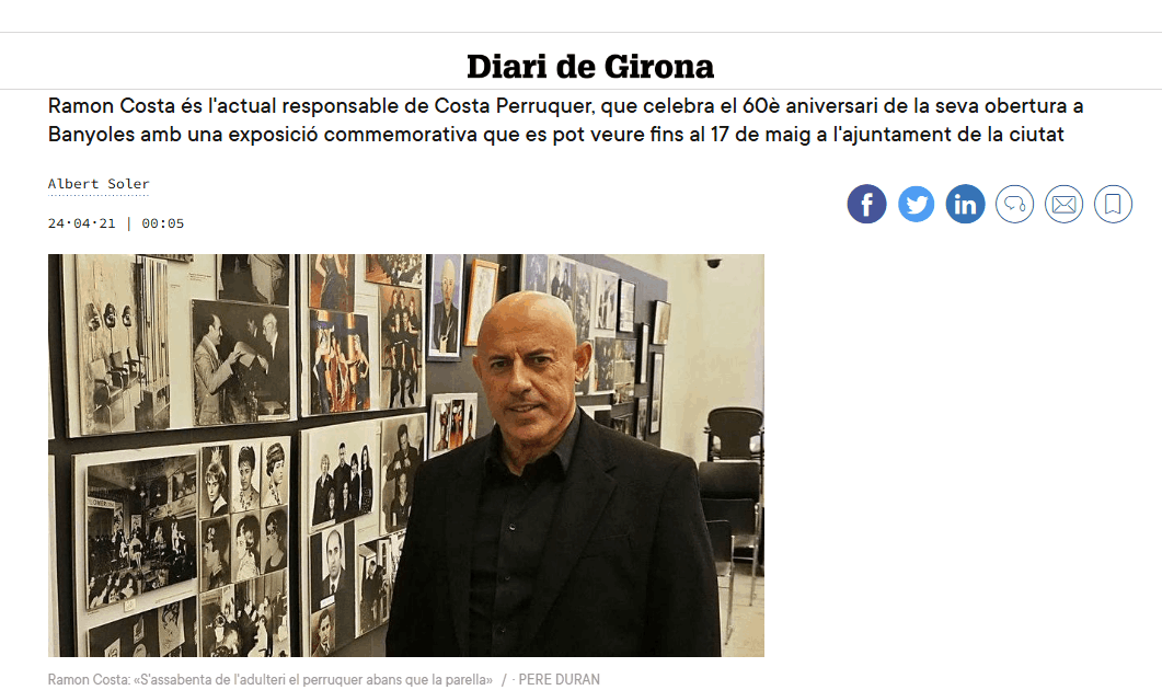 Mitjans Comunicació Premsa Costa Perruquer Banyoles