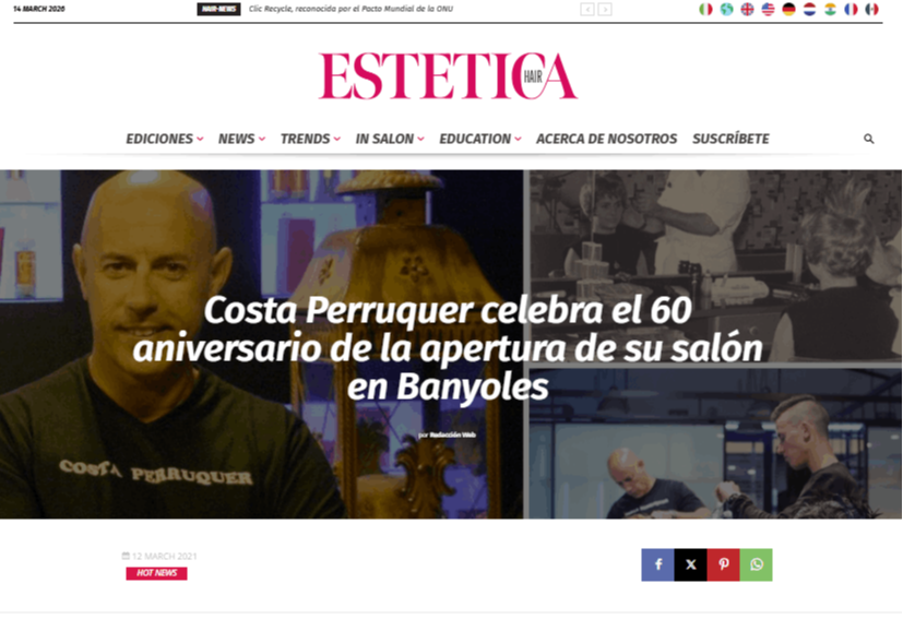 Mitjans Comunicació Premsa Costa Perruquer Banyoles