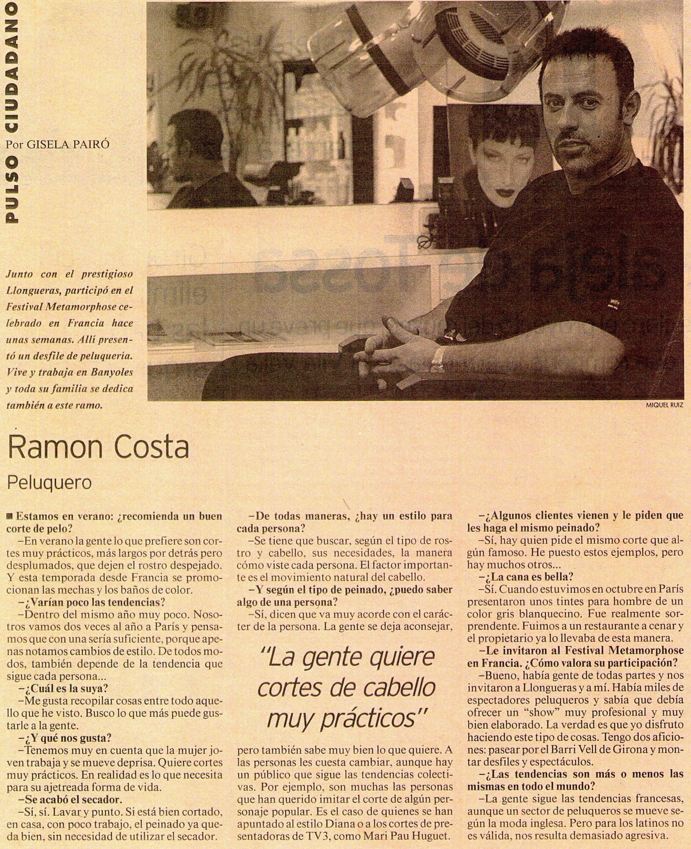 Mitjans Comunicació Premsa Costa Perruquer Banyoles