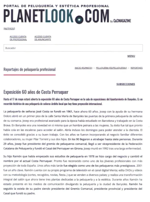 Mitjans Comunicació Premsa Costa Perruquer Banyoles