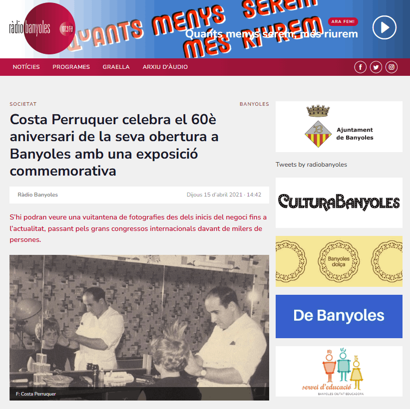 Mitjans Comunicació Premsa Costa Perruquer Banyoles